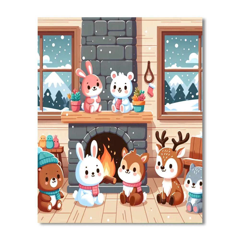 Cozy Cozy Cabin Retreat Number Painting