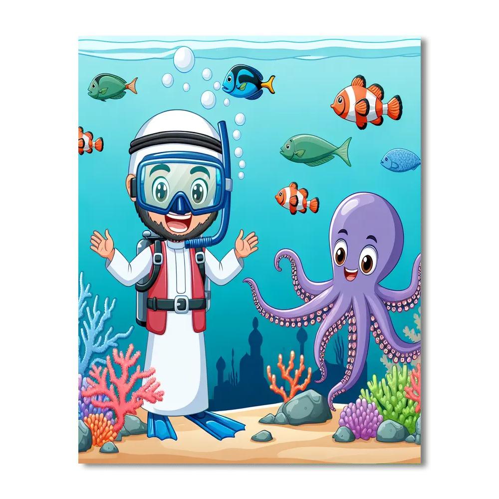 Underwater Adventure Realm Painting Number Kit