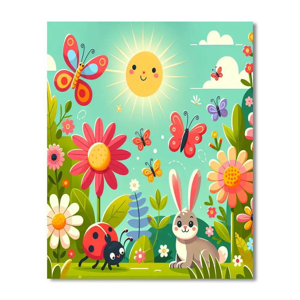 Joyful Garden Of Critters Painting By Numbers Kit