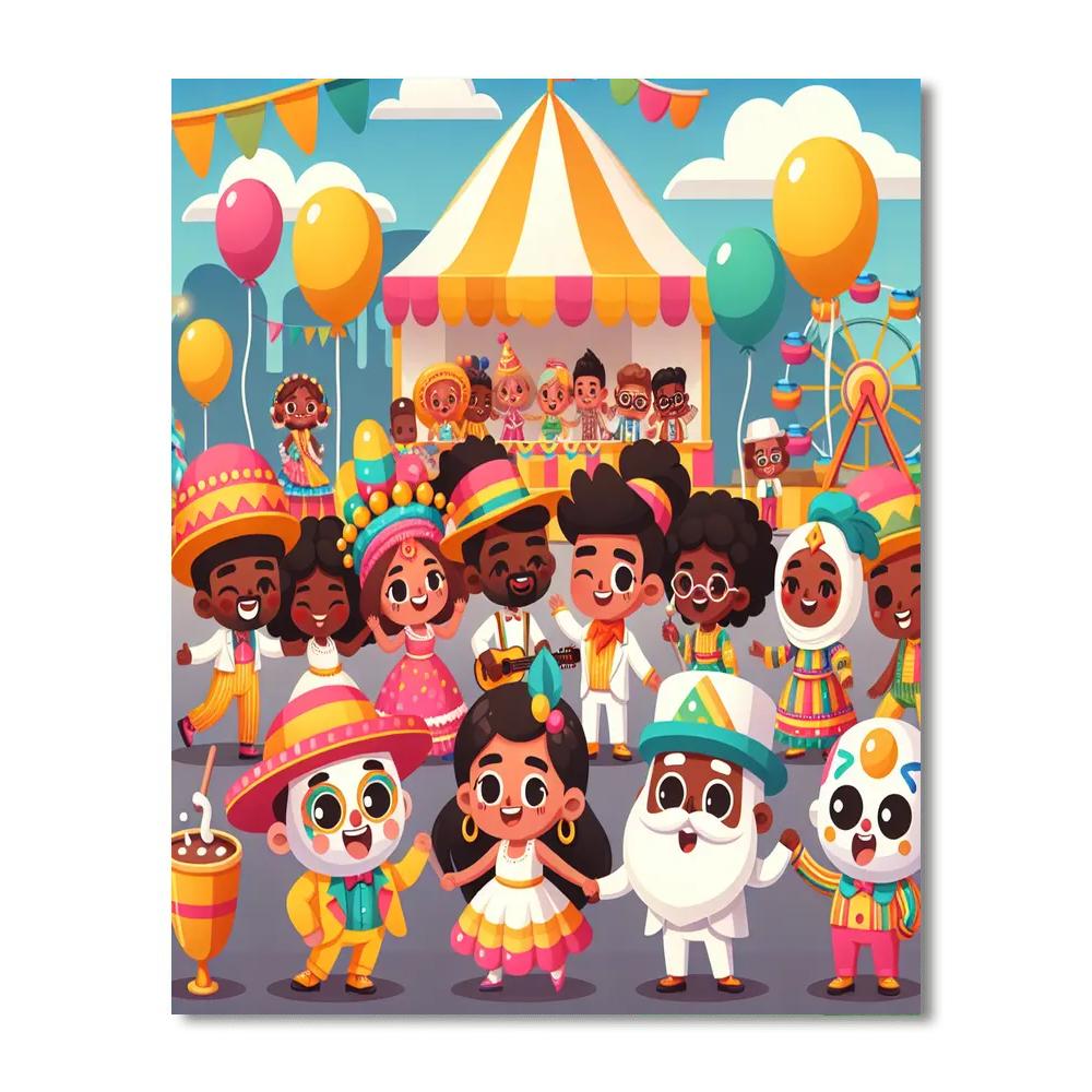 Charming Carnival Characters Paint By Number
