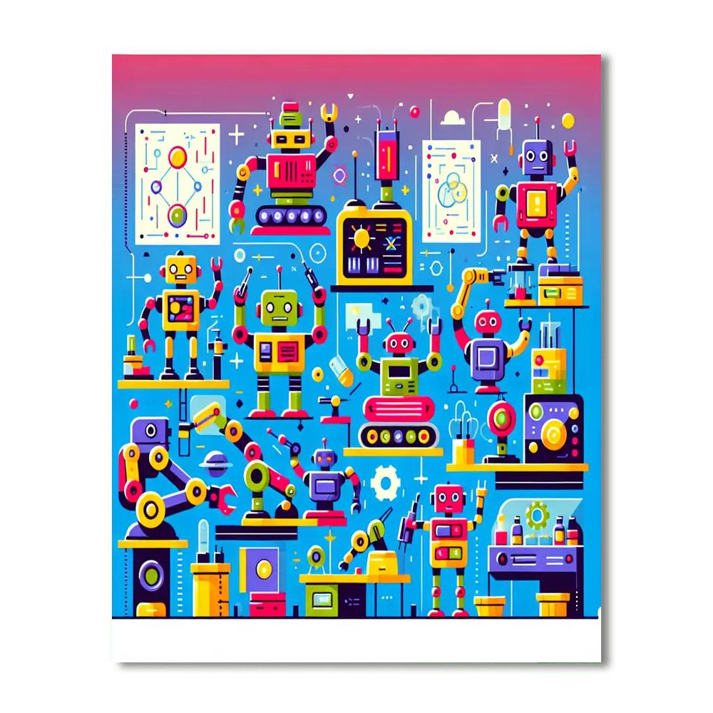 Robots And Gadgets Workshop Paint By Number