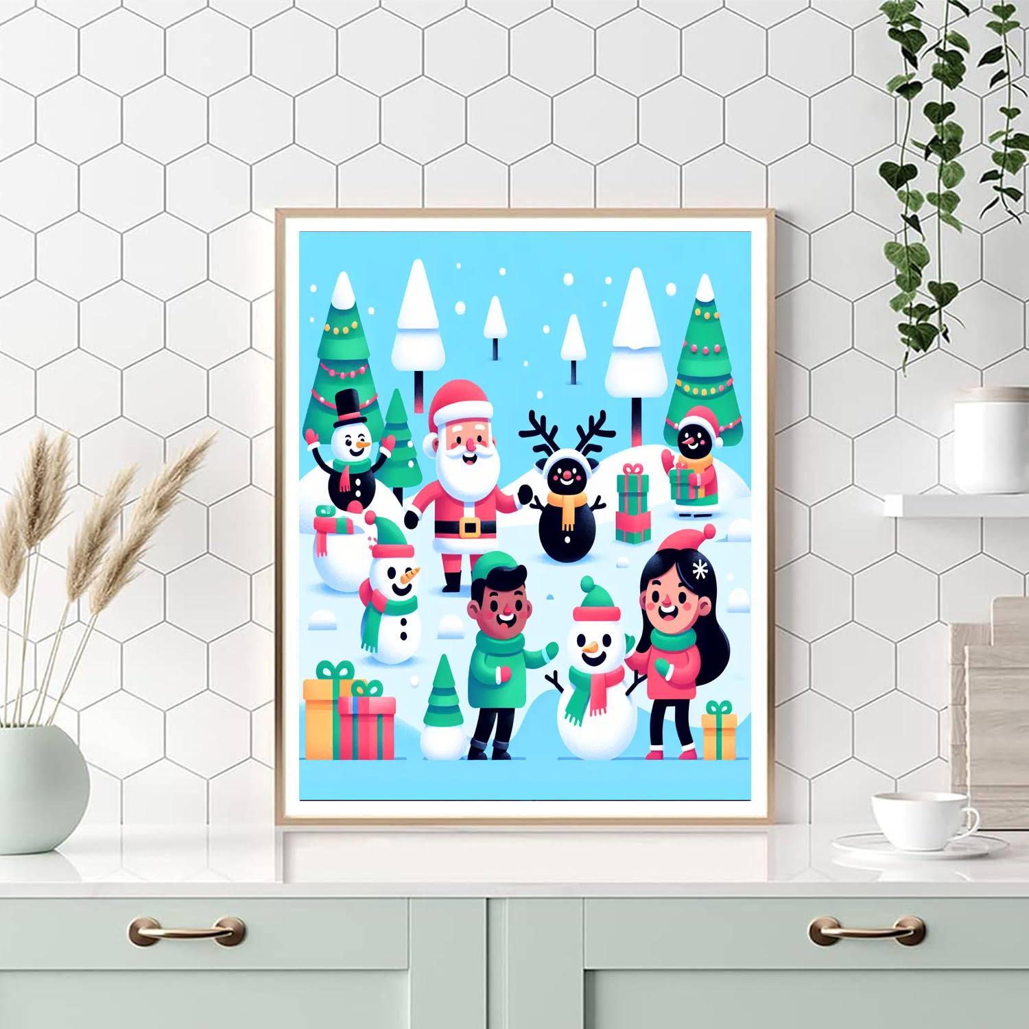 Merry Christmas Characters Paint By Number