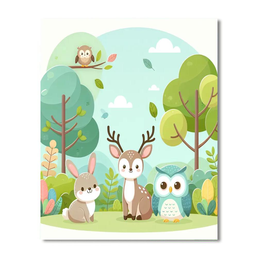Enchanted Woodland Animals Painting Number Kit