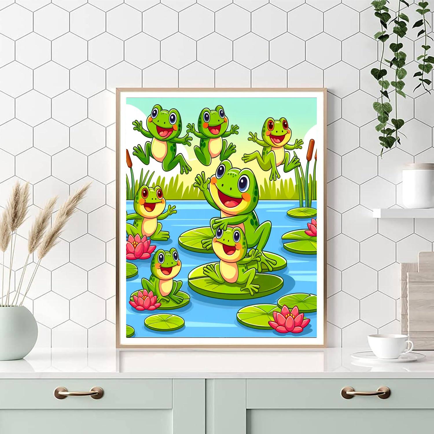Hoppy Frog Frolic Number Painting
