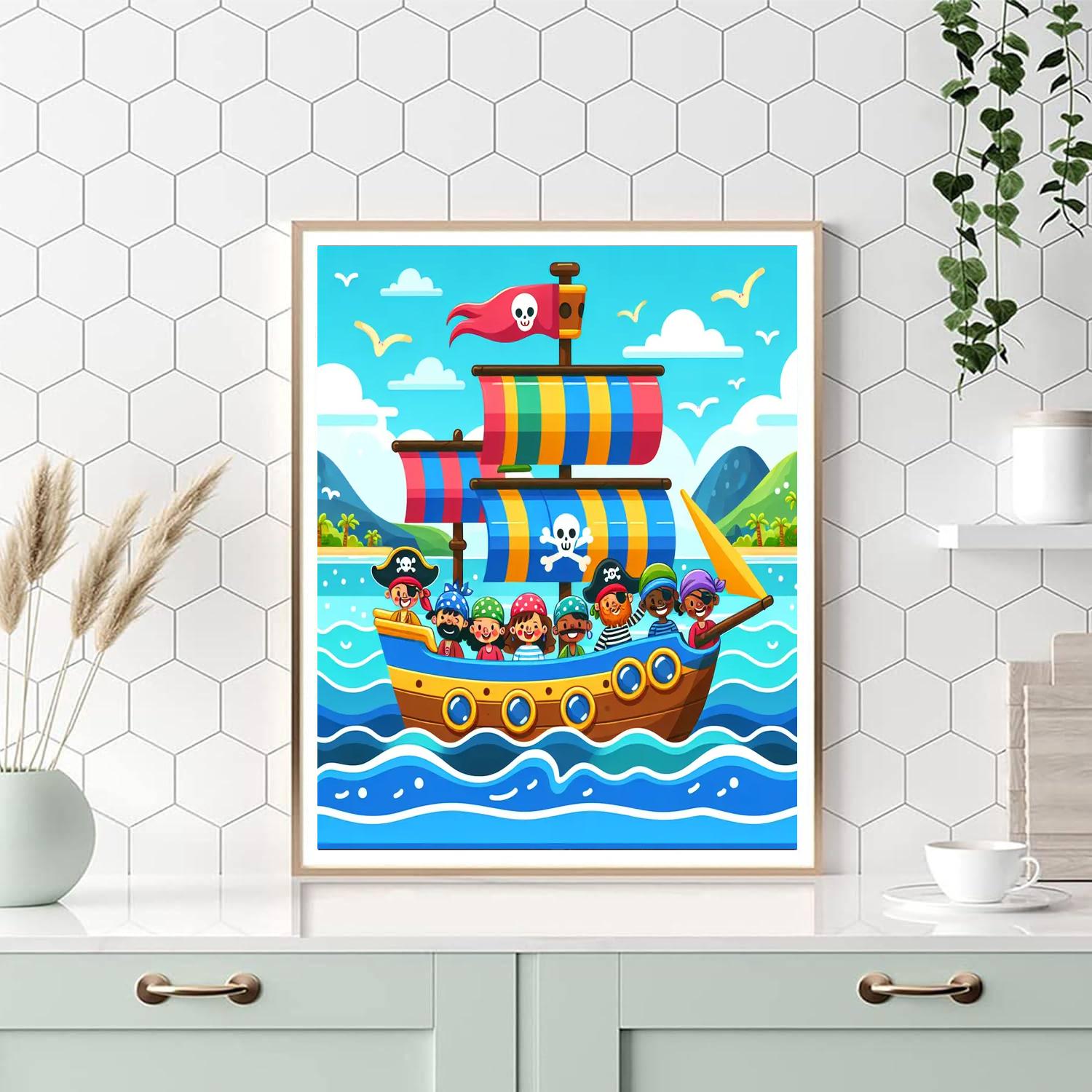 Ocean Pirate Treasure Hunt Paint By Number