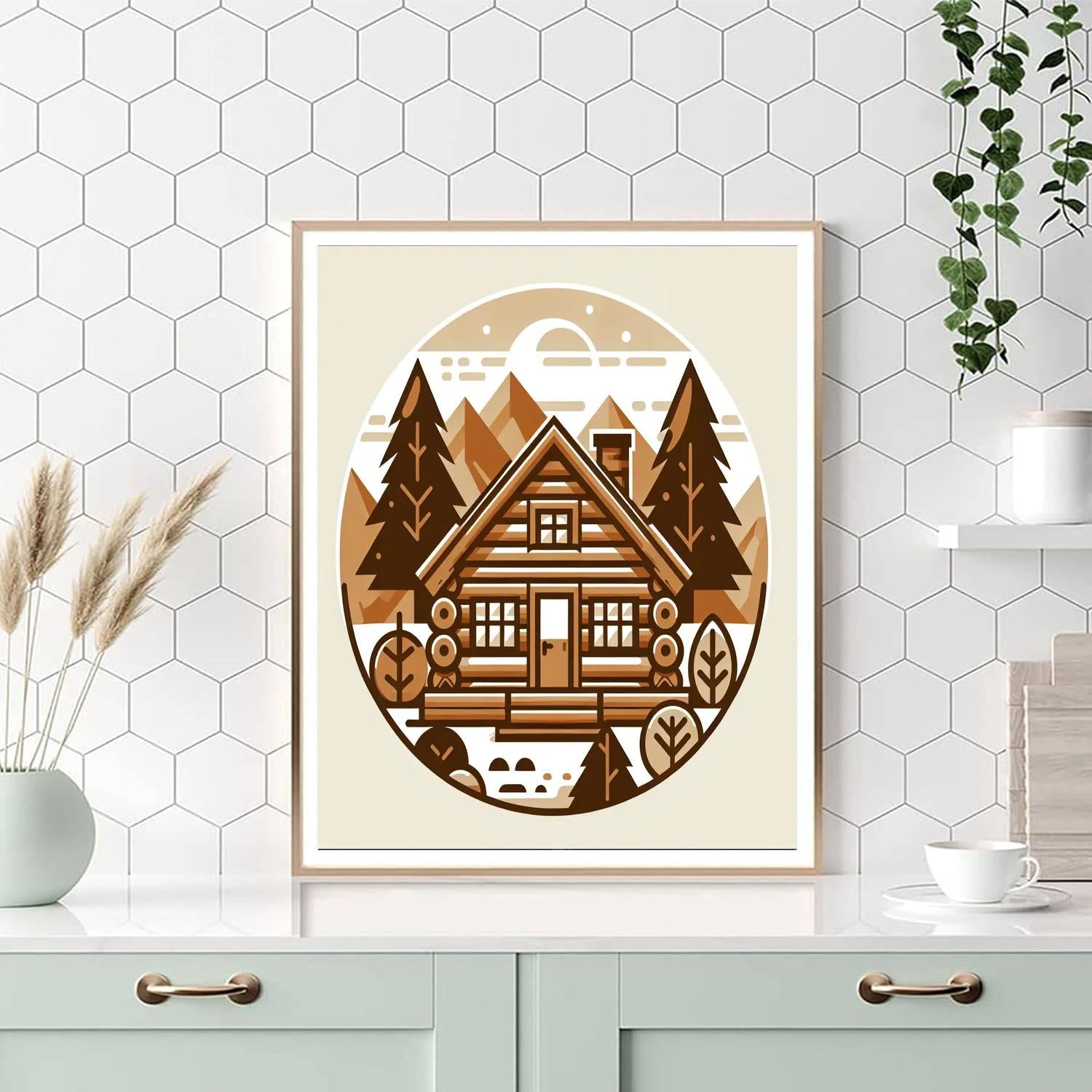Cozy Log Cabin Getaway Paint By Color
