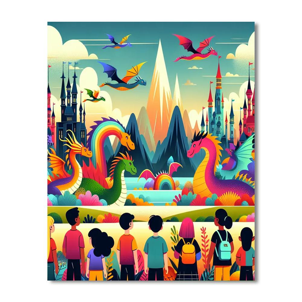 Fantasy Dragon Safari Paint By Number