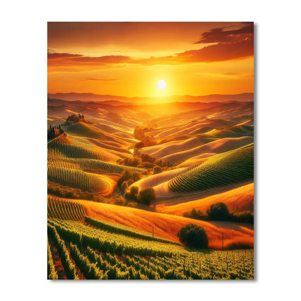Golden Hour In Tuscany Numbered Painting Kits
