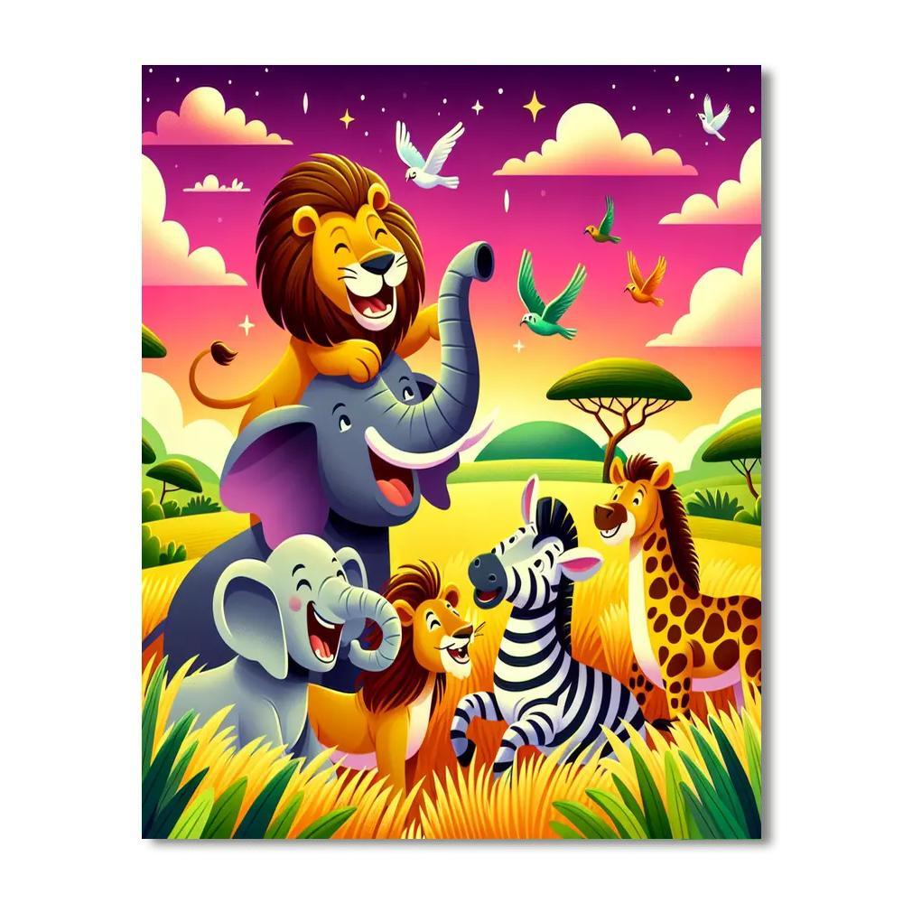 Sunny Safari Excursion Number Painting