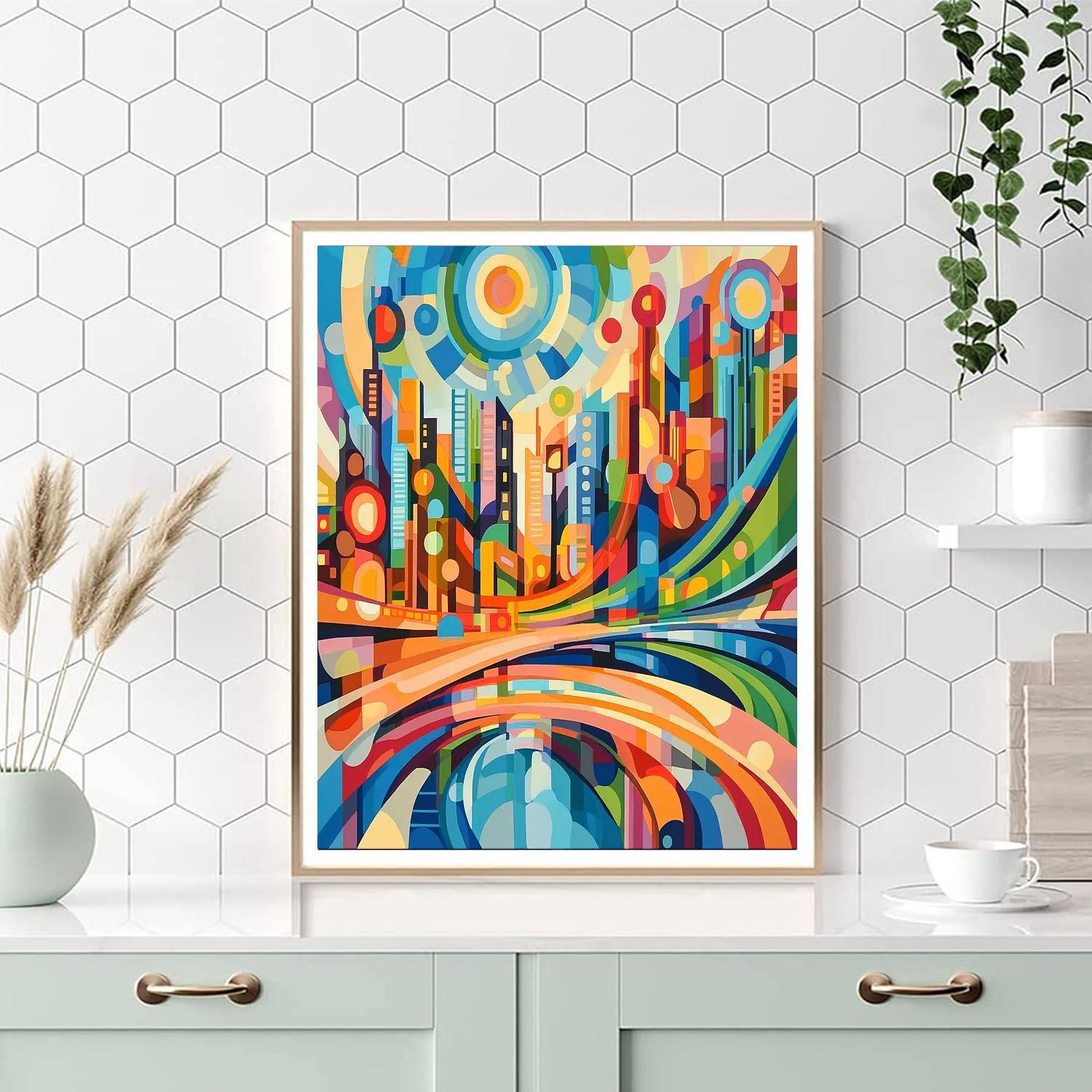 Umberto Boccioni Inspired Metropolis In Motion  Paint By Numbers