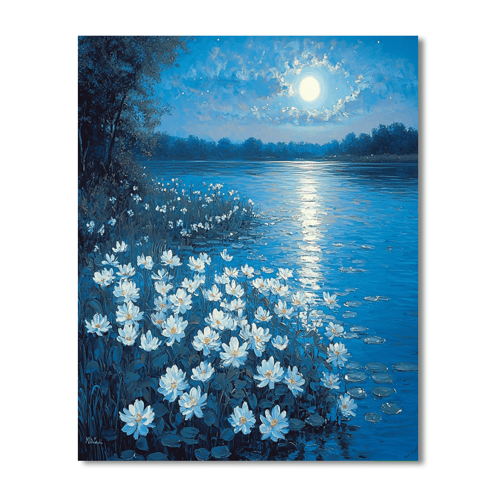 Claude Monet Inspired Whimsical Night Garden  Paint By Numbers Art