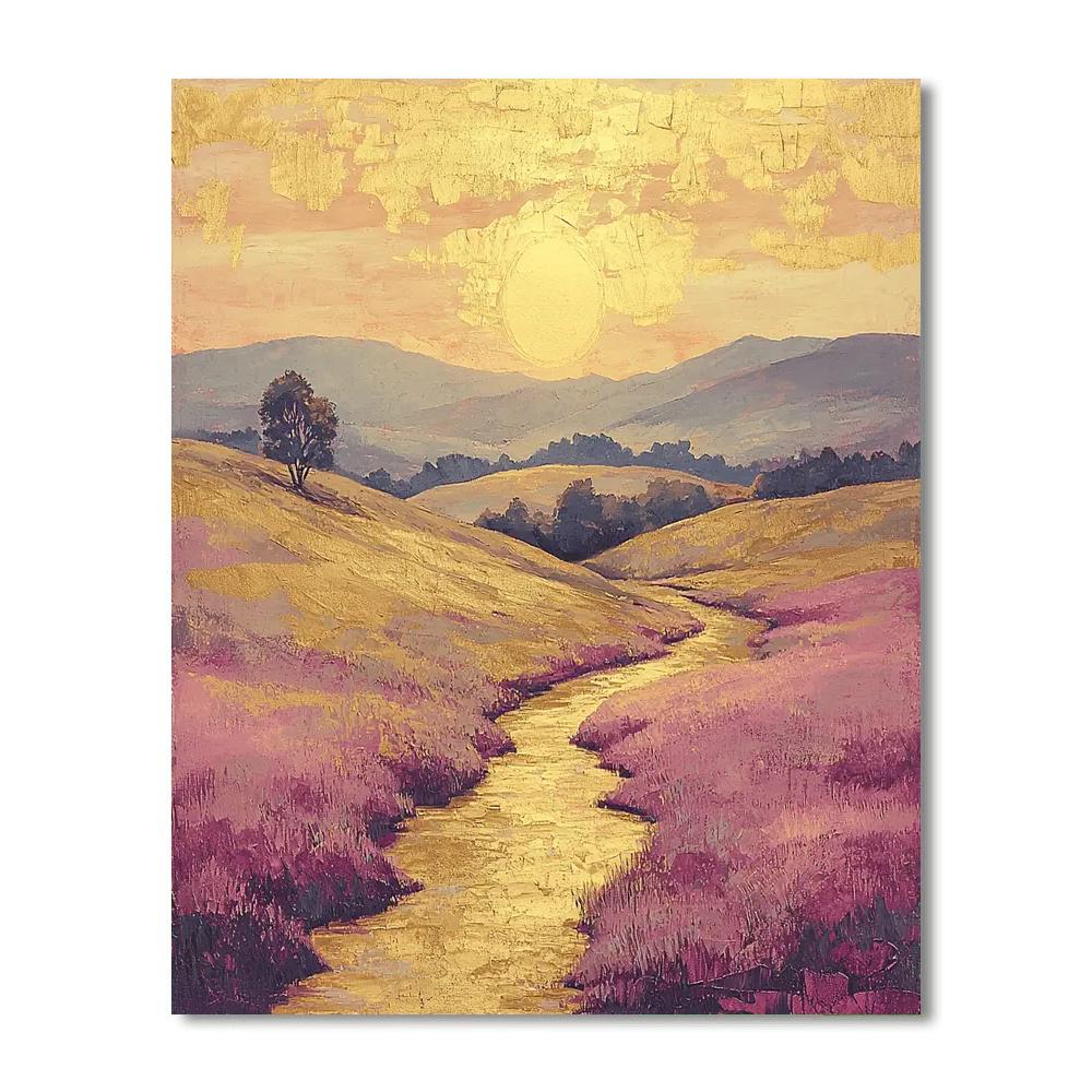 J.M.W. Turner Inspired Golden Hour Over The Valley  Paint By Numbers Kits