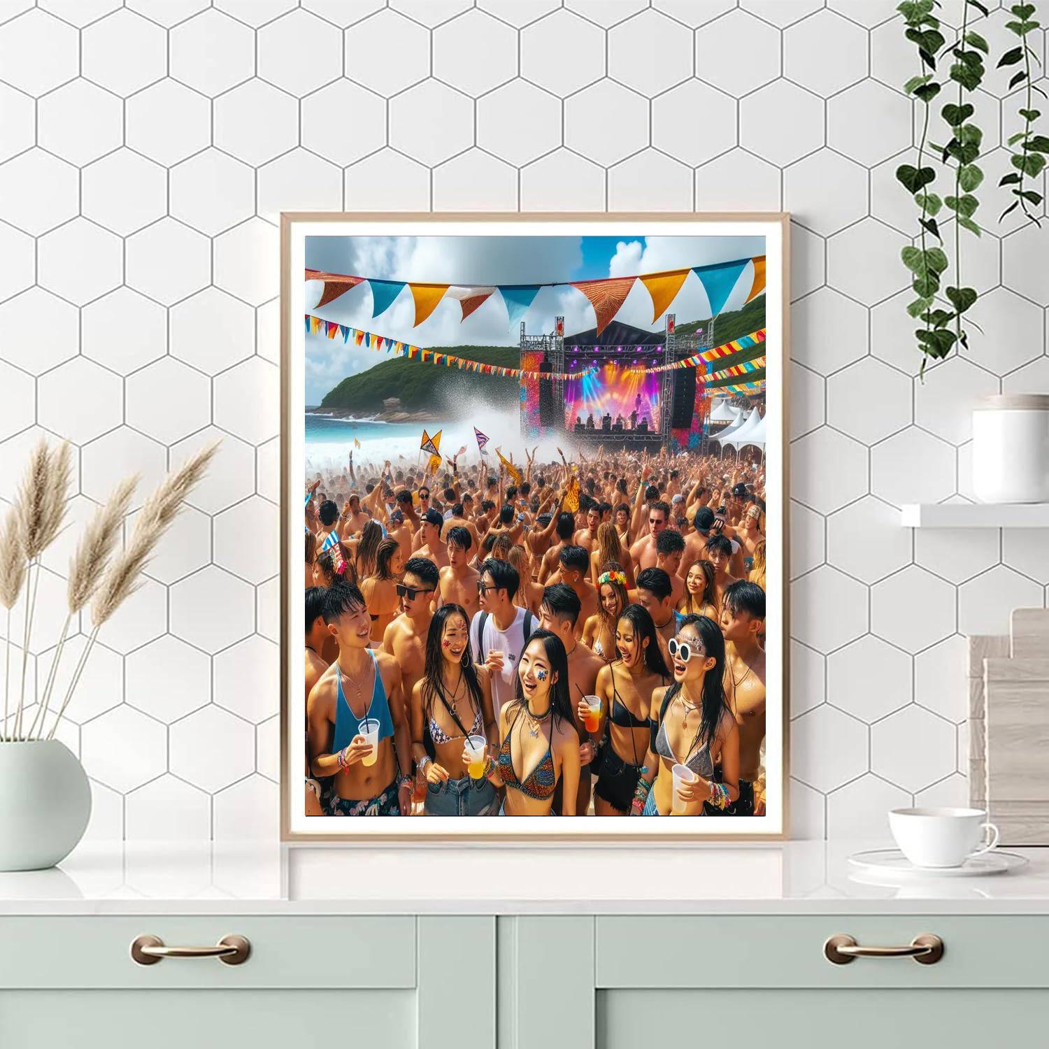 Barcelona Beach Festival Paint By Numbers Art