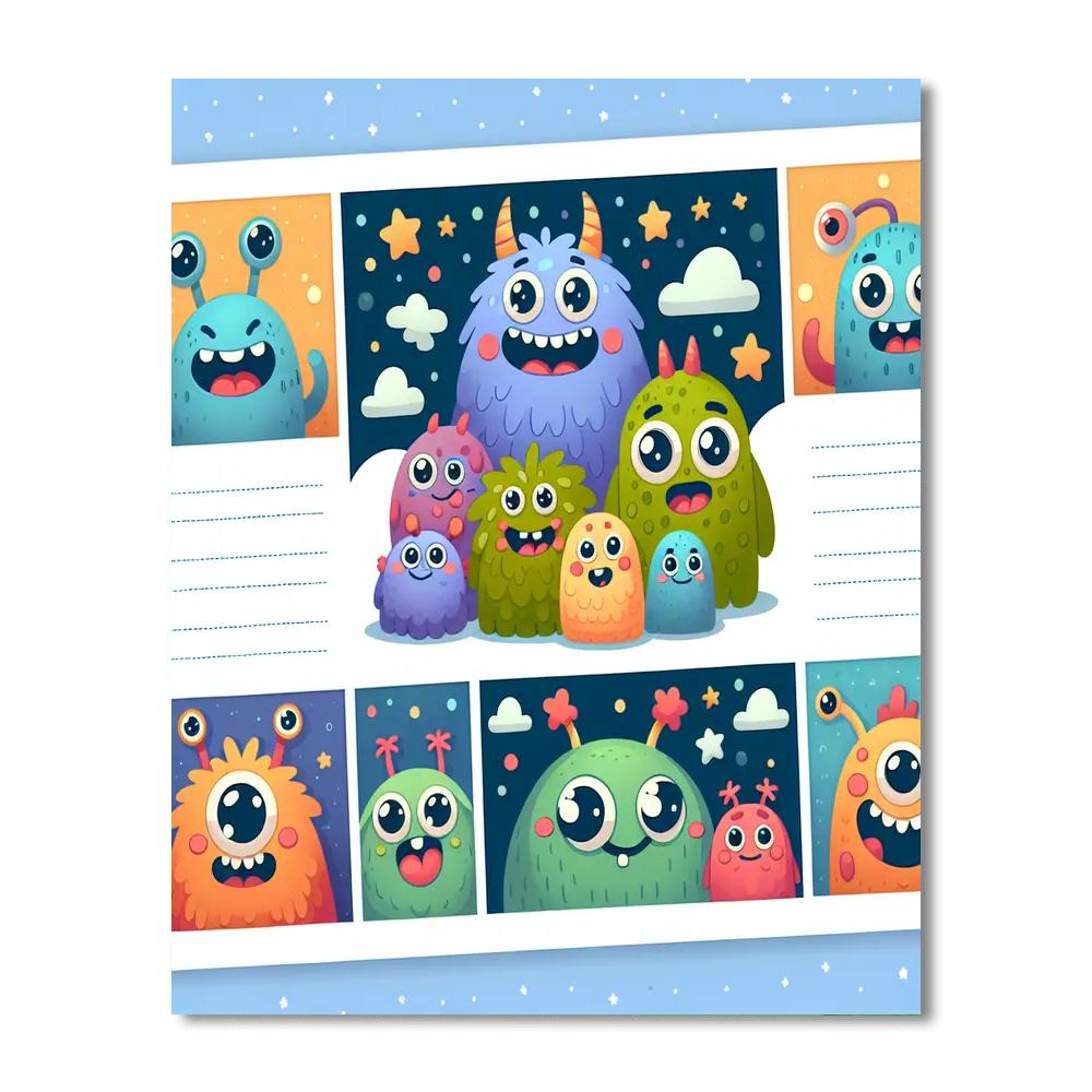 Colorful Monsters Numbered Painting Kits