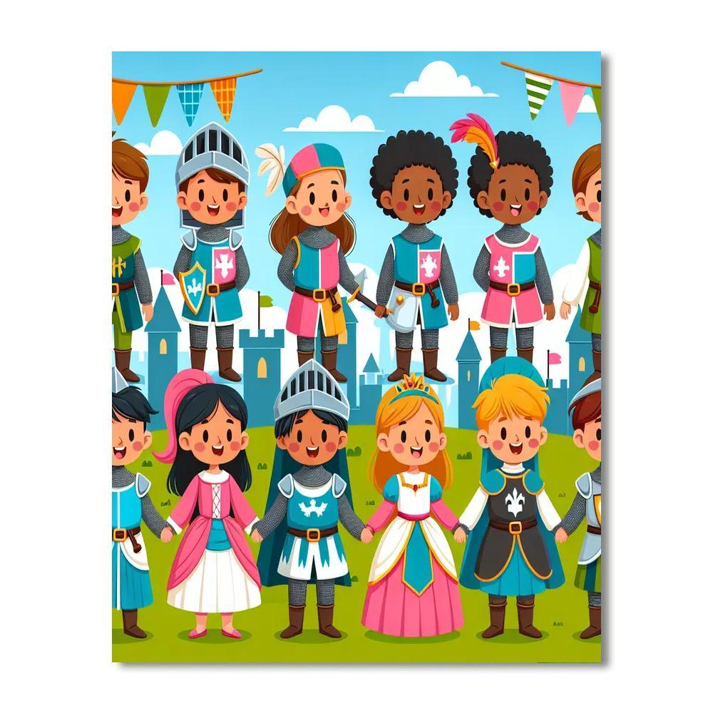 Knights And Princesses Paint By Numbers