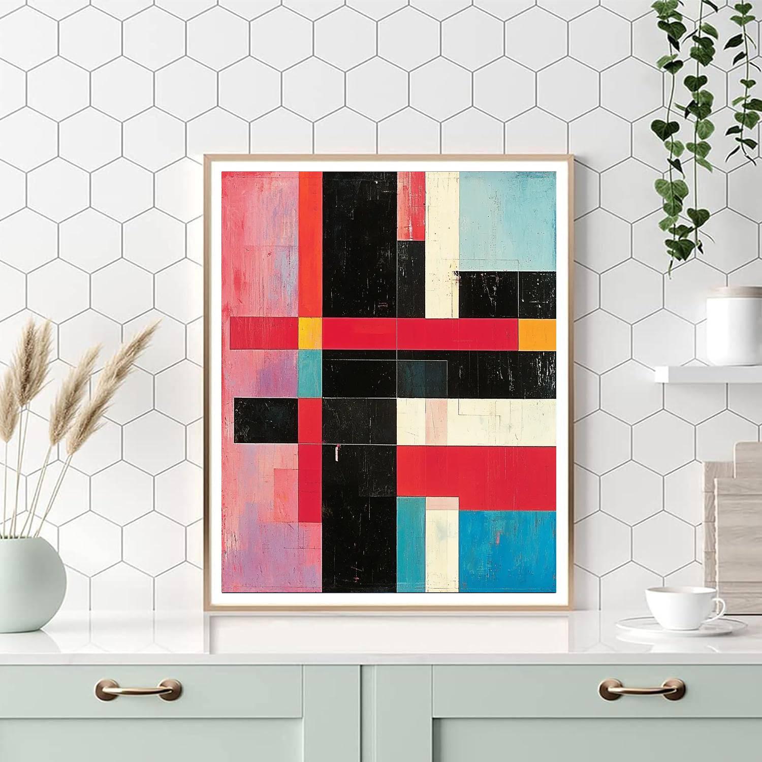 Kazimir Malevich Inspired Abstract Momentum  Painting Number Kit