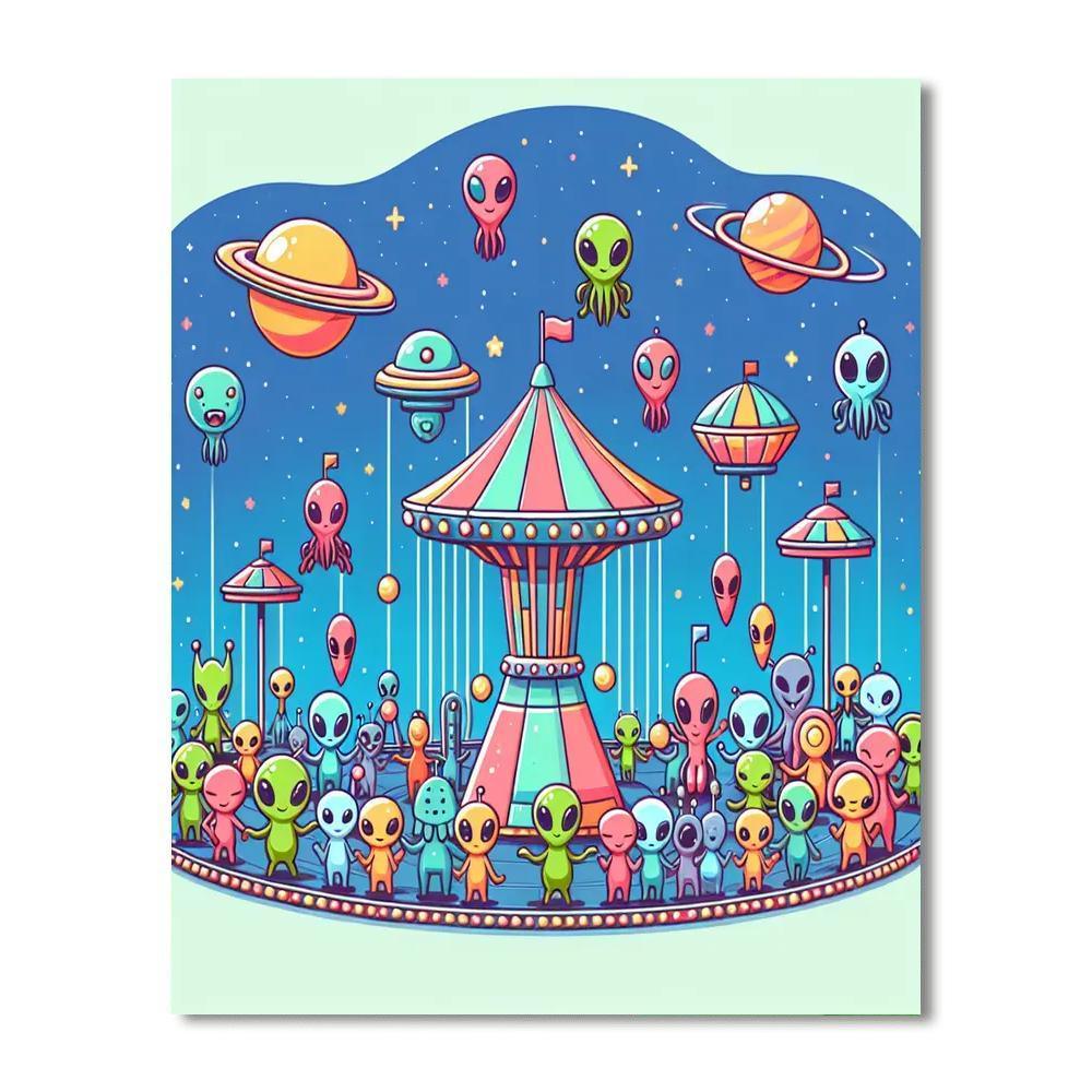 Cosmic Carnival Paint By Numbers Art