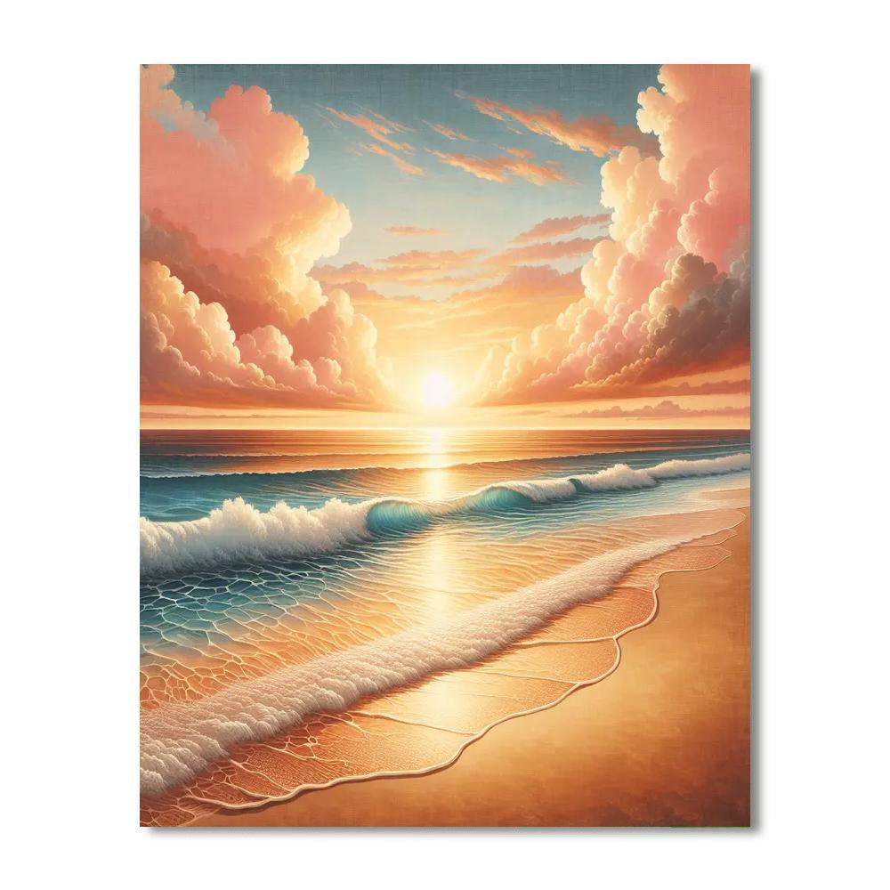 Enchanting Sunset Beach Paint By Numbers Art