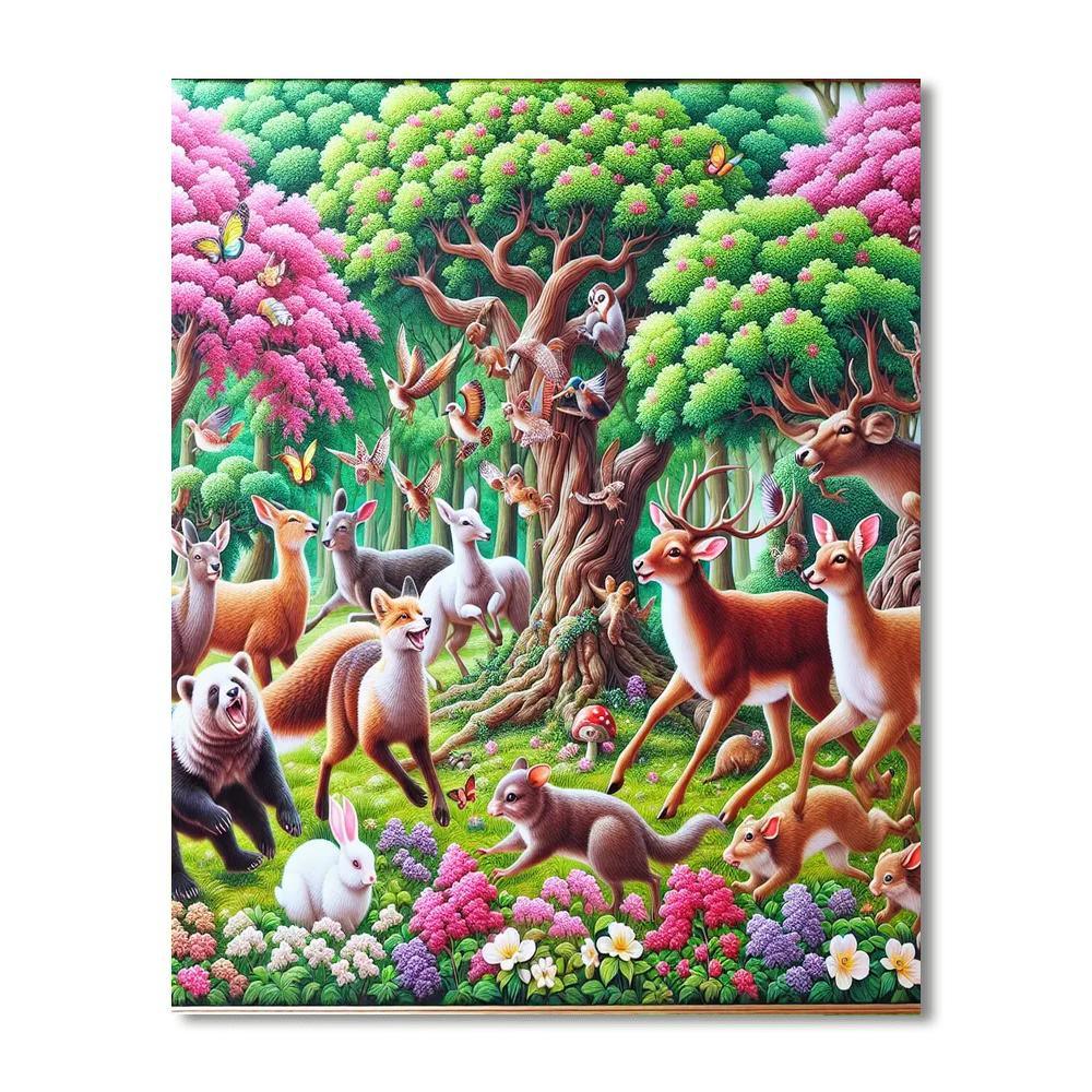 Joyful Forest Celebration Paint By Numbers Art