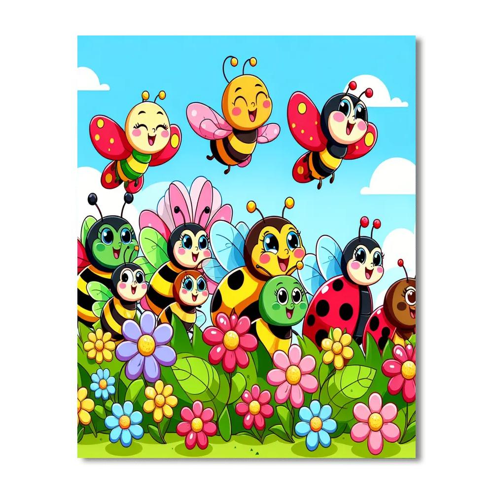 Friendly Bug Parade Painting By Numbers Kit