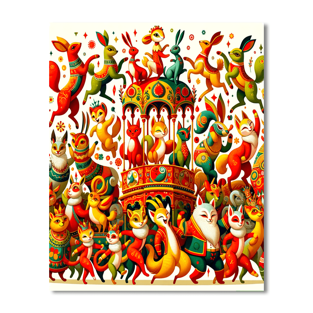 Funky Animal Parade Paint By Number