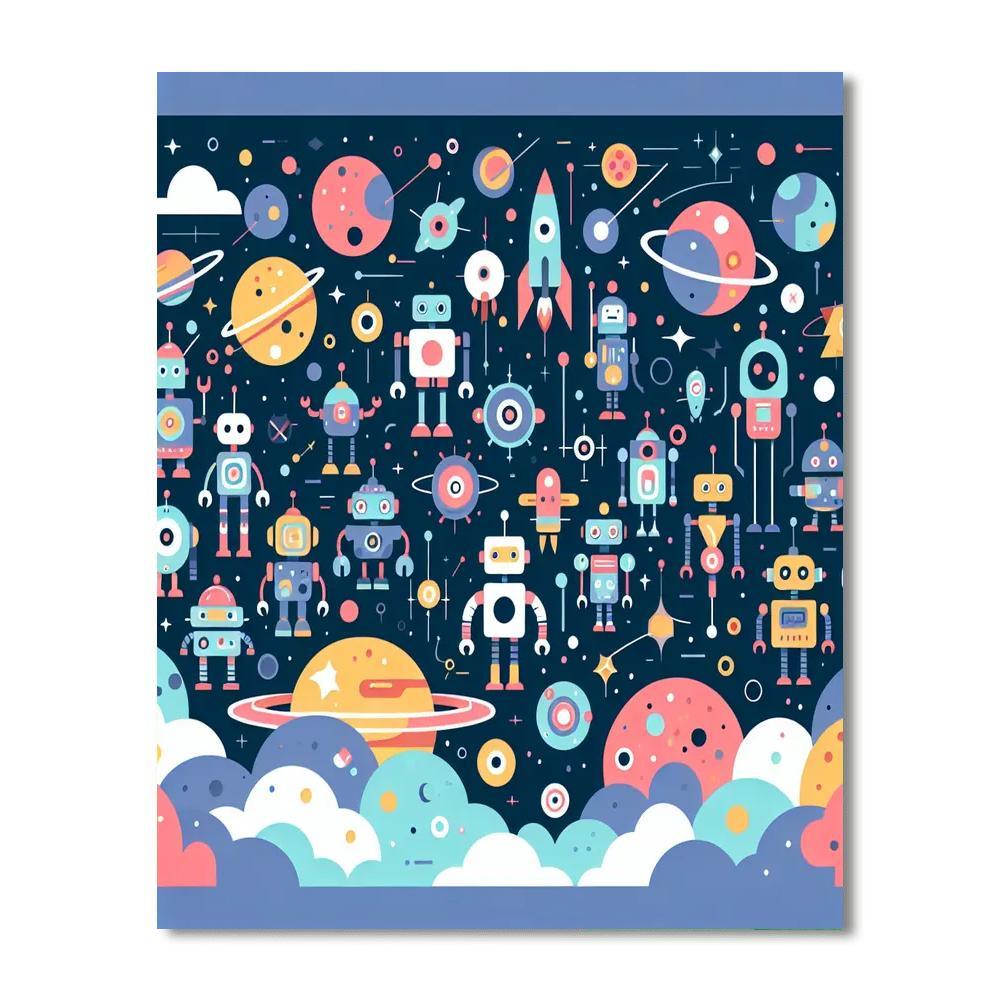 Space Robot Extravaganza Numbered Painting Kits