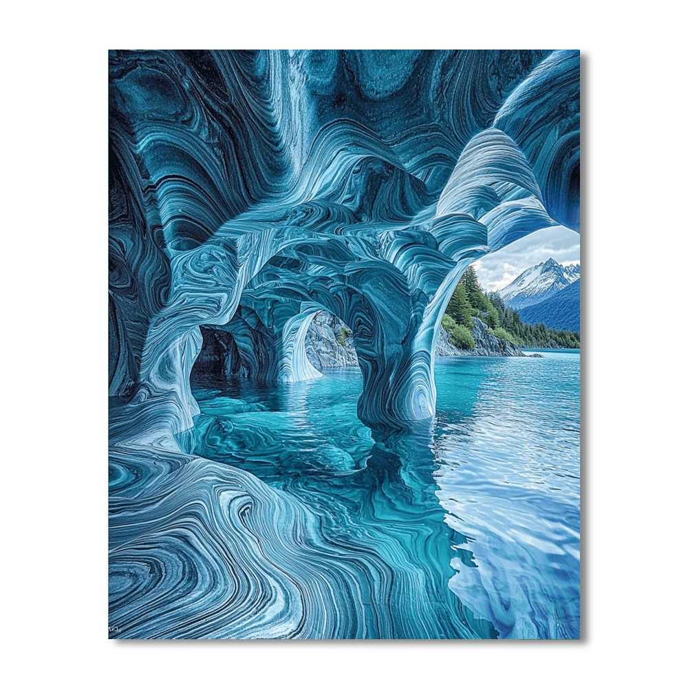 Marble Caves - Patagonia, Chile Paint By Numbers Kits
