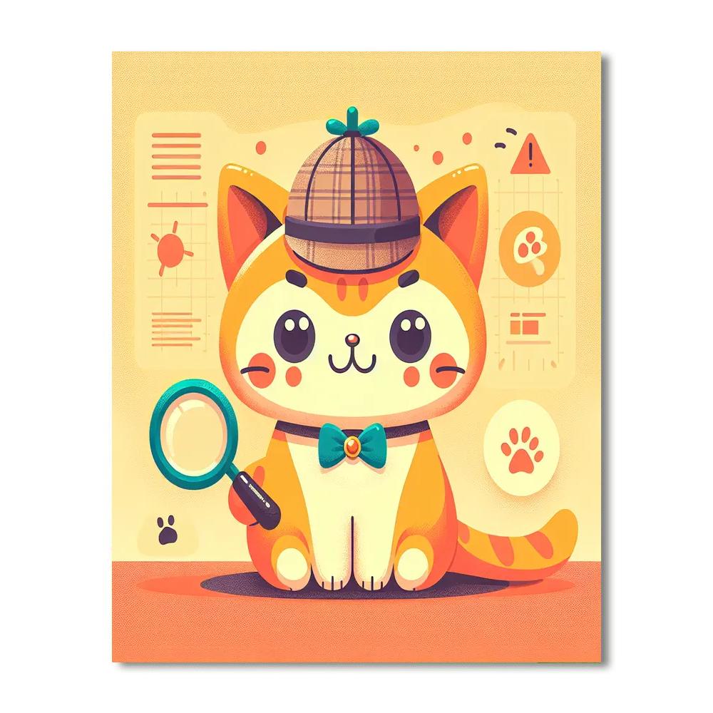 Curious Cat Detective Painting Number Kit