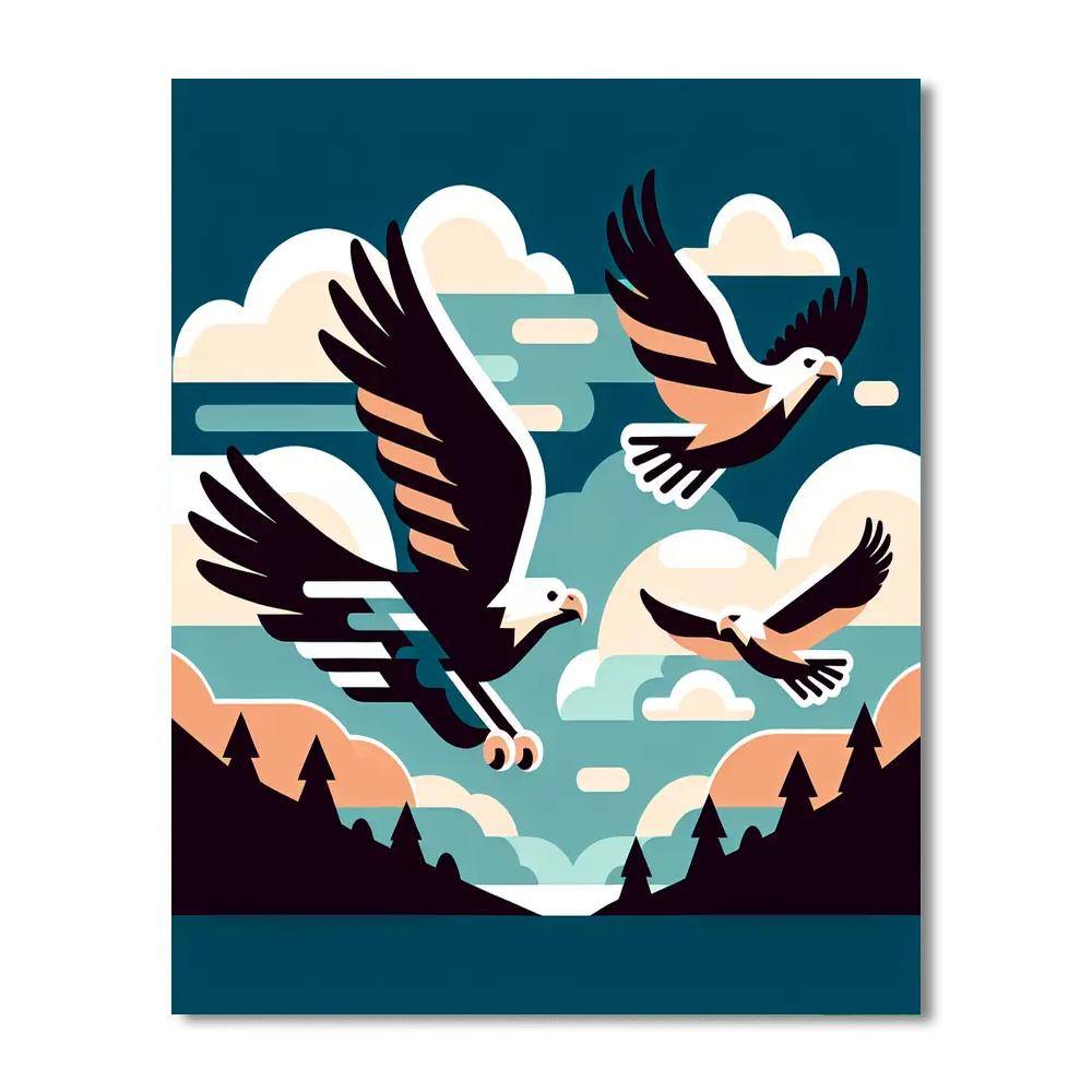 Energetic Eagles Numbered Painting Kits