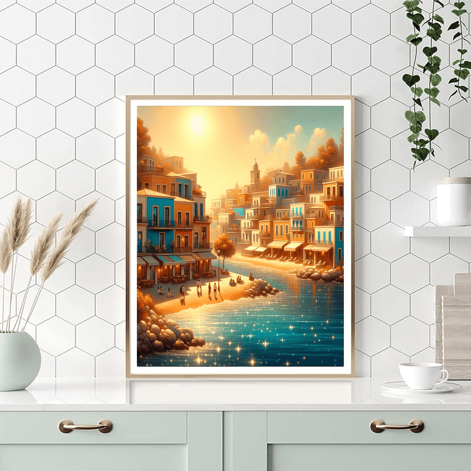 Mediterranean Sunlit Vista Numbered Painting Kits