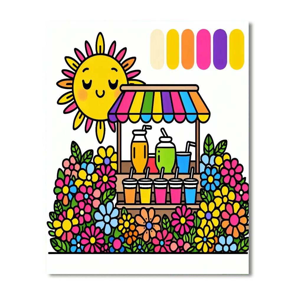 Sunny Lemonade Stand Numbered Painting Kits