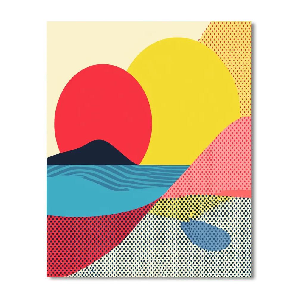 Roy Lichtenstein Inspired Lichtenstein's Tech Fantasy  Paint By Numbers Kits