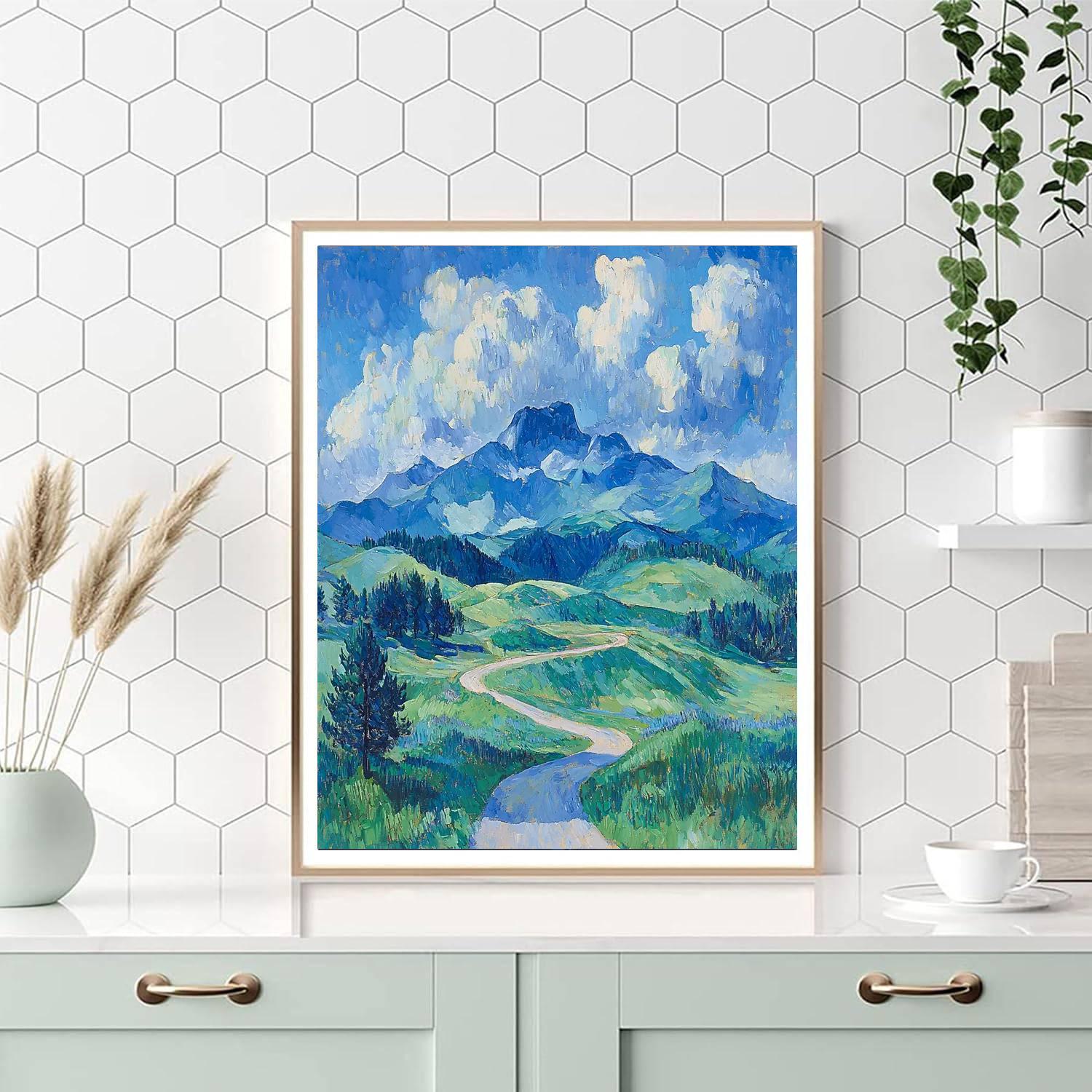 Paul Cézanne Inspired Meditative Mountain Serenity  Paint By Numbers Art