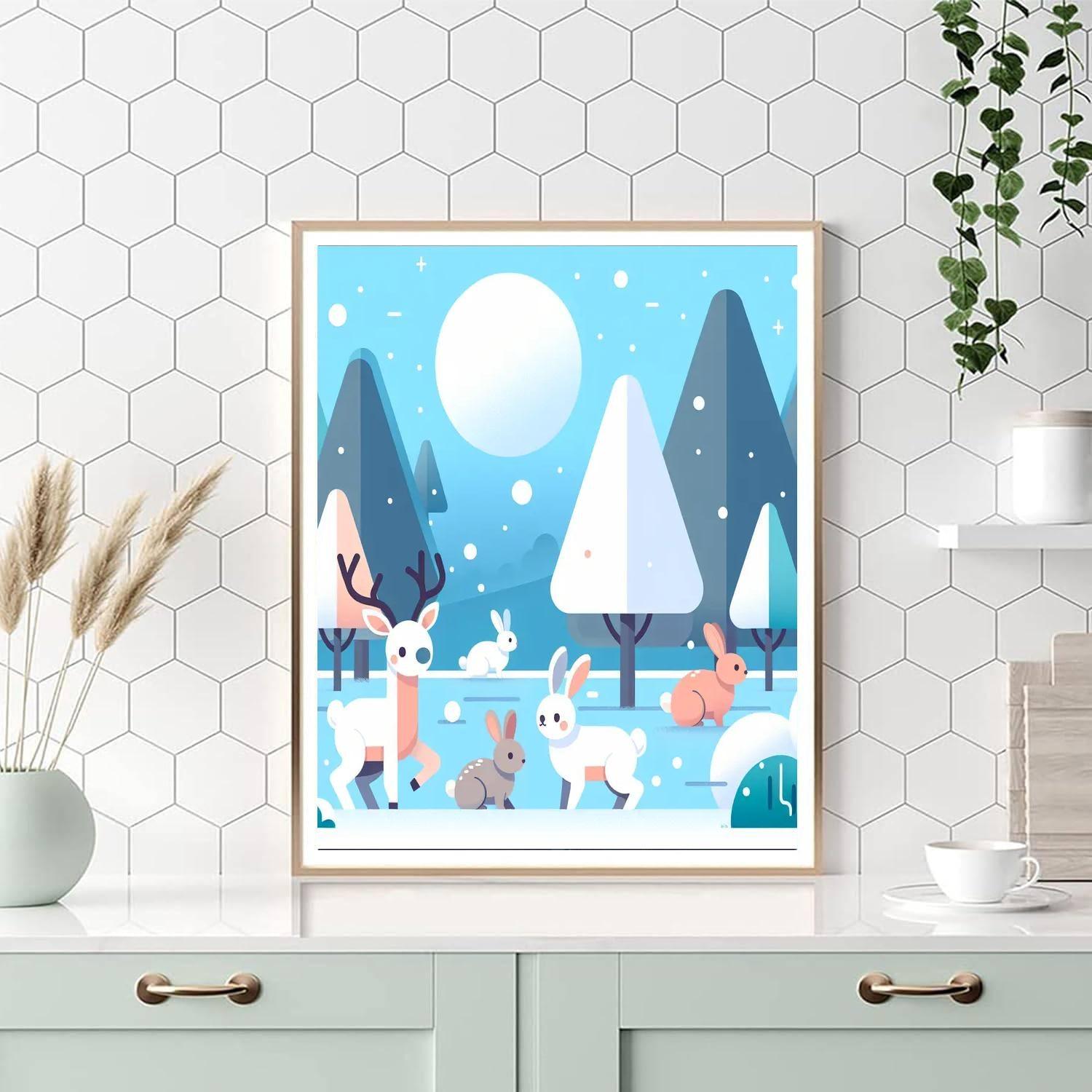 Snowy Forest DIY Paint By Numbers