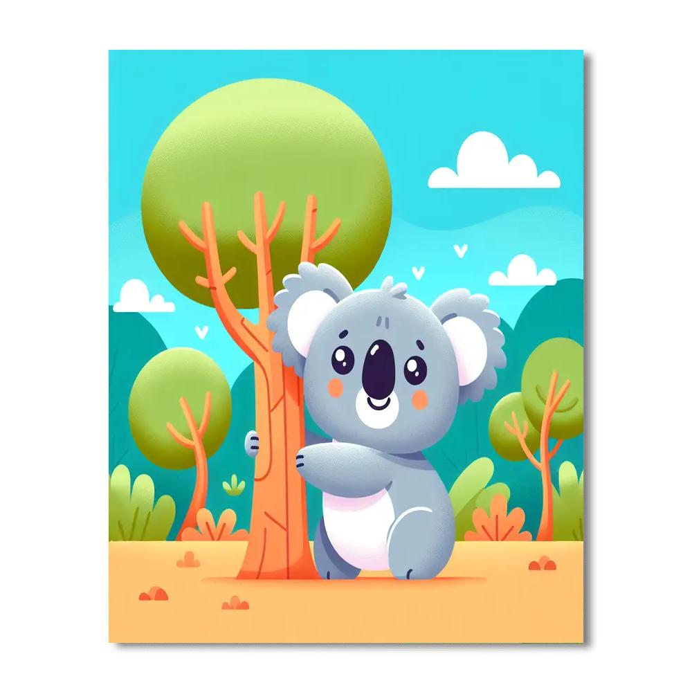 Curly Koala DIY Paint By Numbers