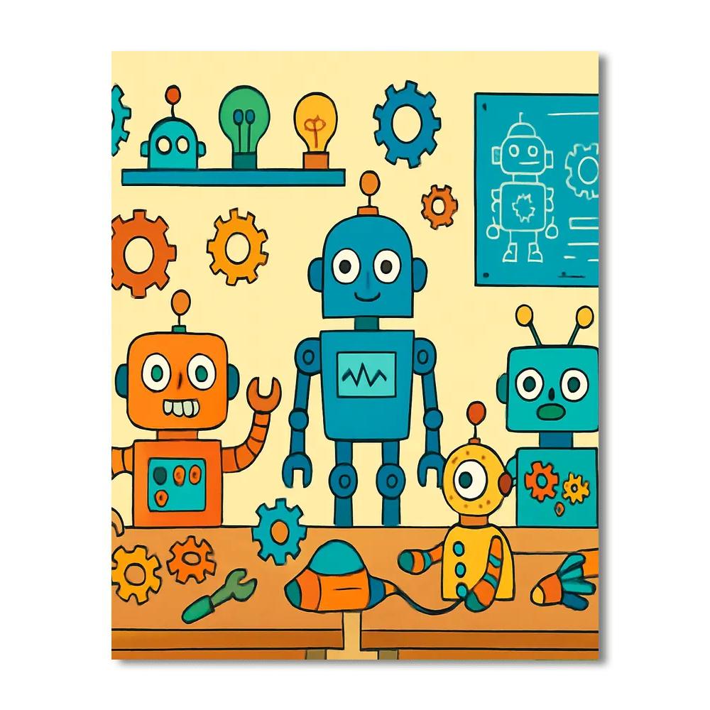 Wacky Robot Invention Lab DIY Paint By Numbers