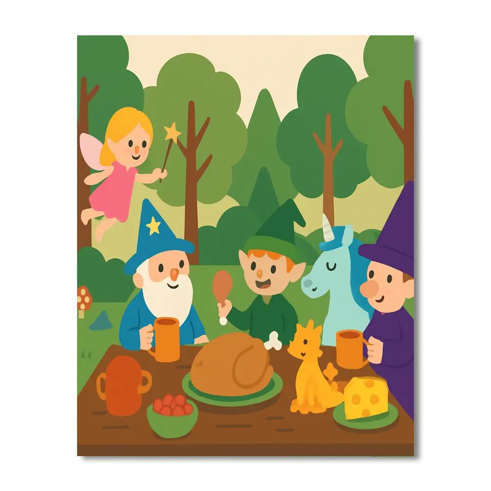 Wizard's Forest Feast Number Painting