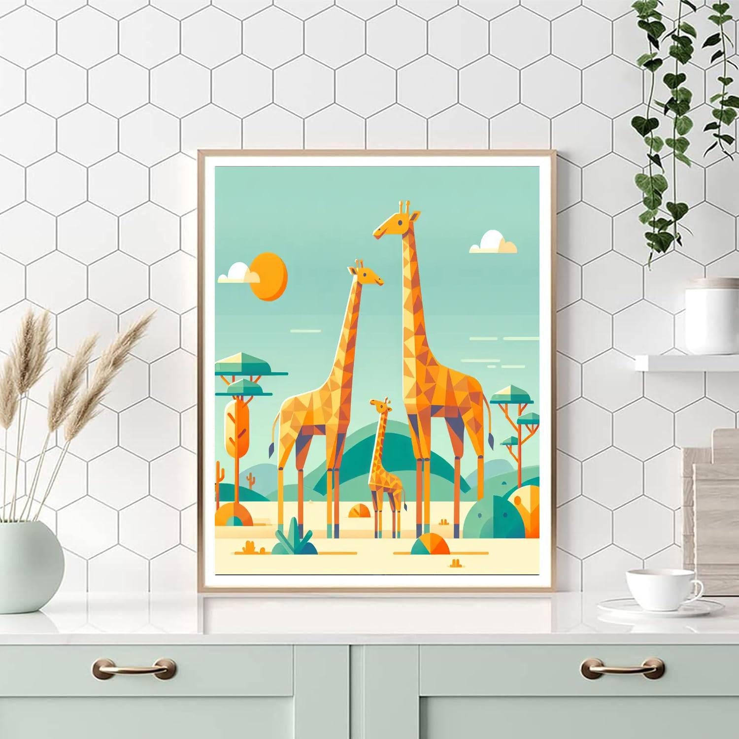 Giraffes' Tall Tale Painting Number Kit