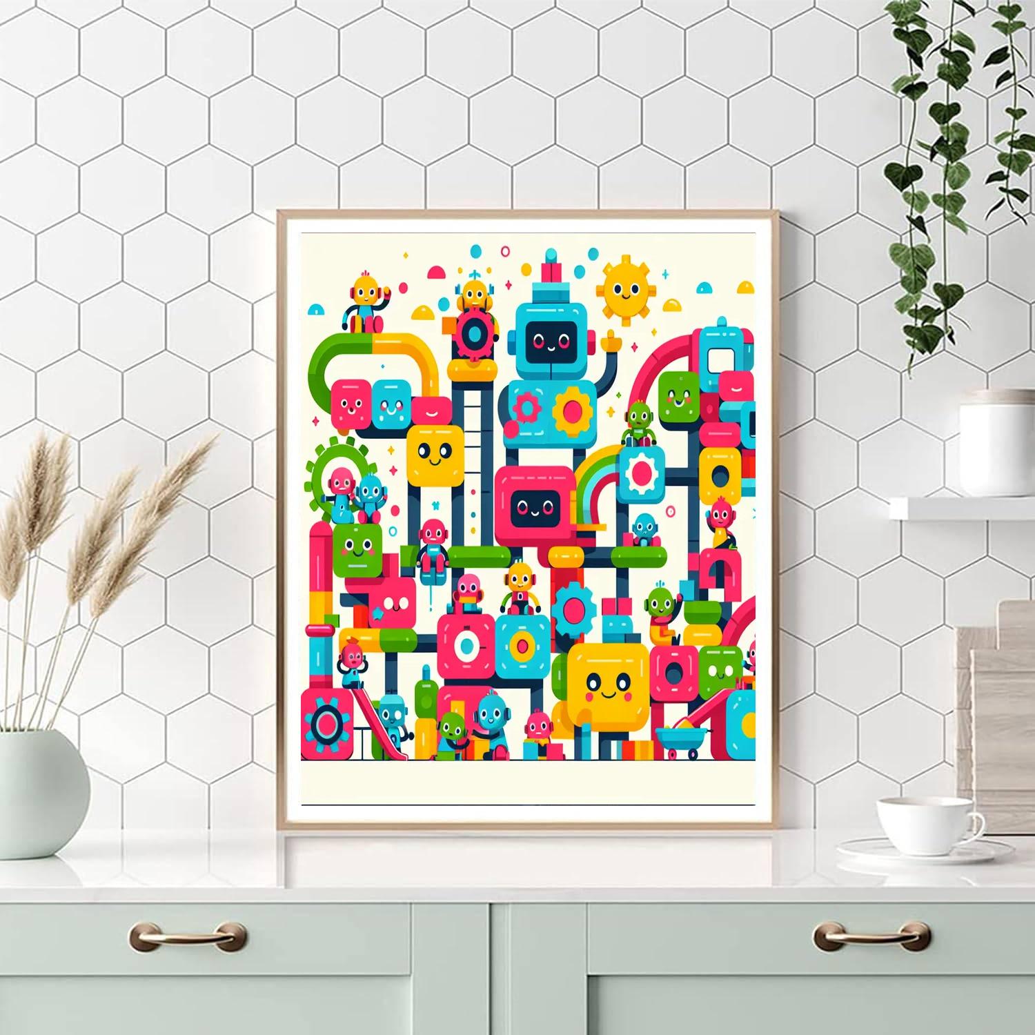Robot Builders' Playground Painting By Numbers Kit