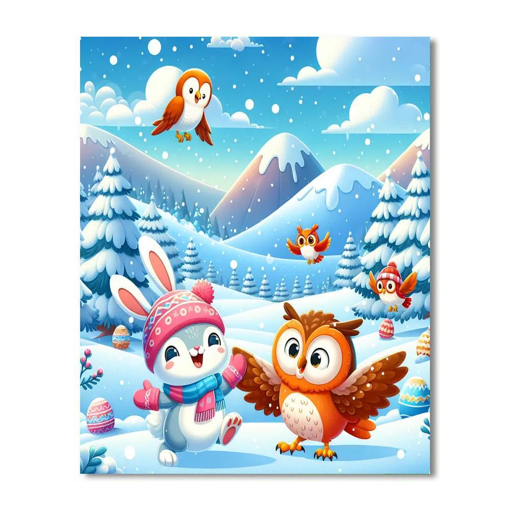 Whimsical Winter Creatures Paint By Numbers