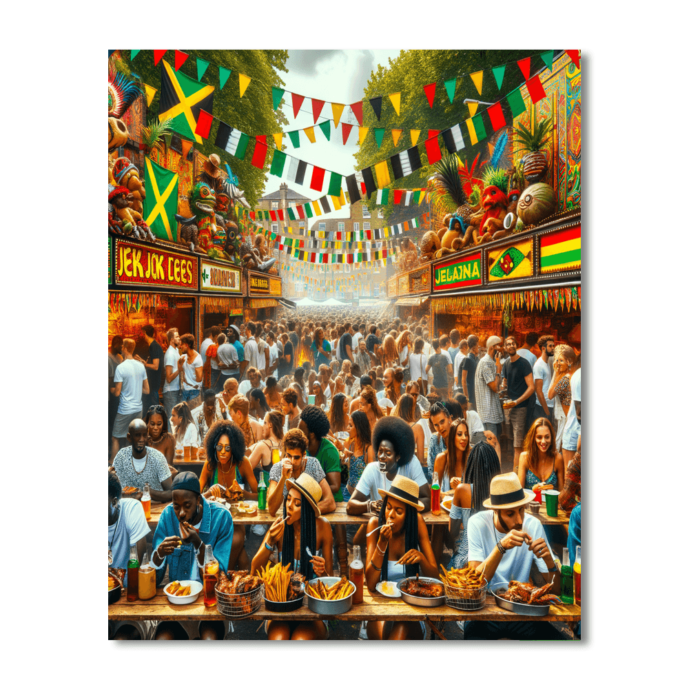 Kingston Jerk Festival - Jamaica Painting By Numbers Kit