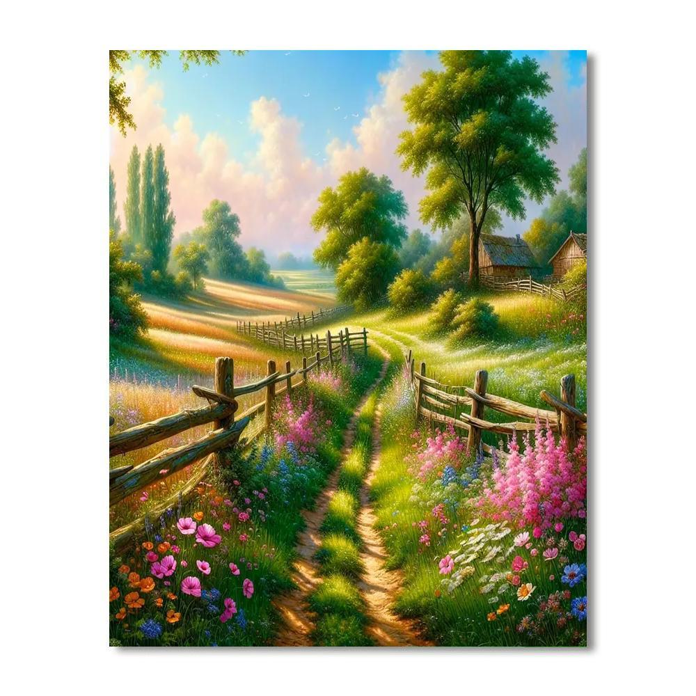 Romantic Countryside Path Numbered Painting Kits