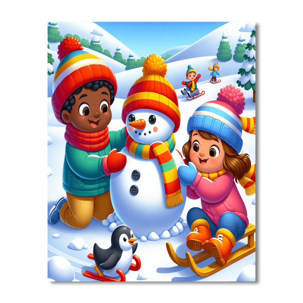 Adventures In The Snow Number Painting