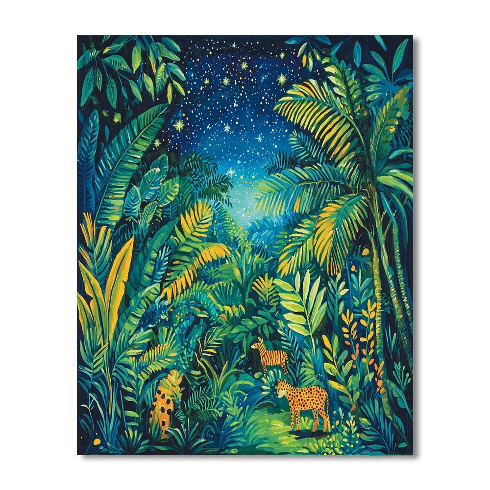 Henri Rousseau Inspired Galaxy Safari  Paint By Number