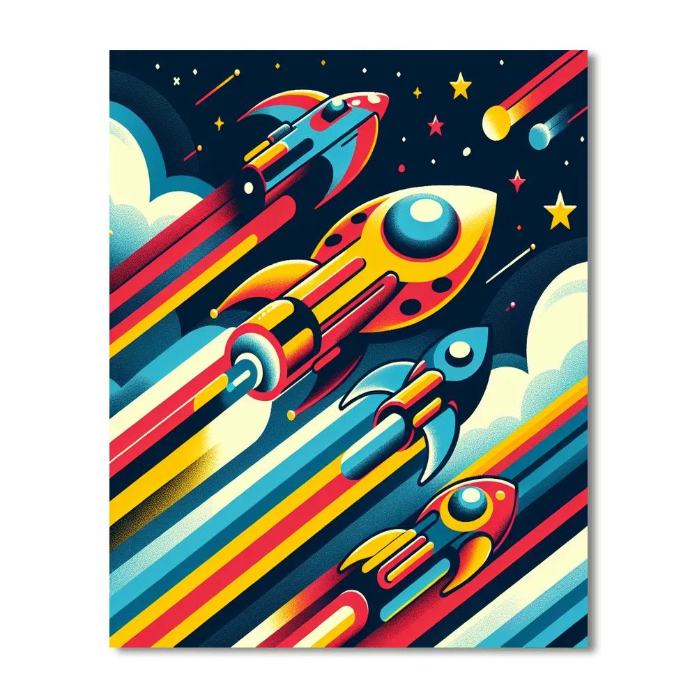 Super Space Racers DIY Paint By Numbers