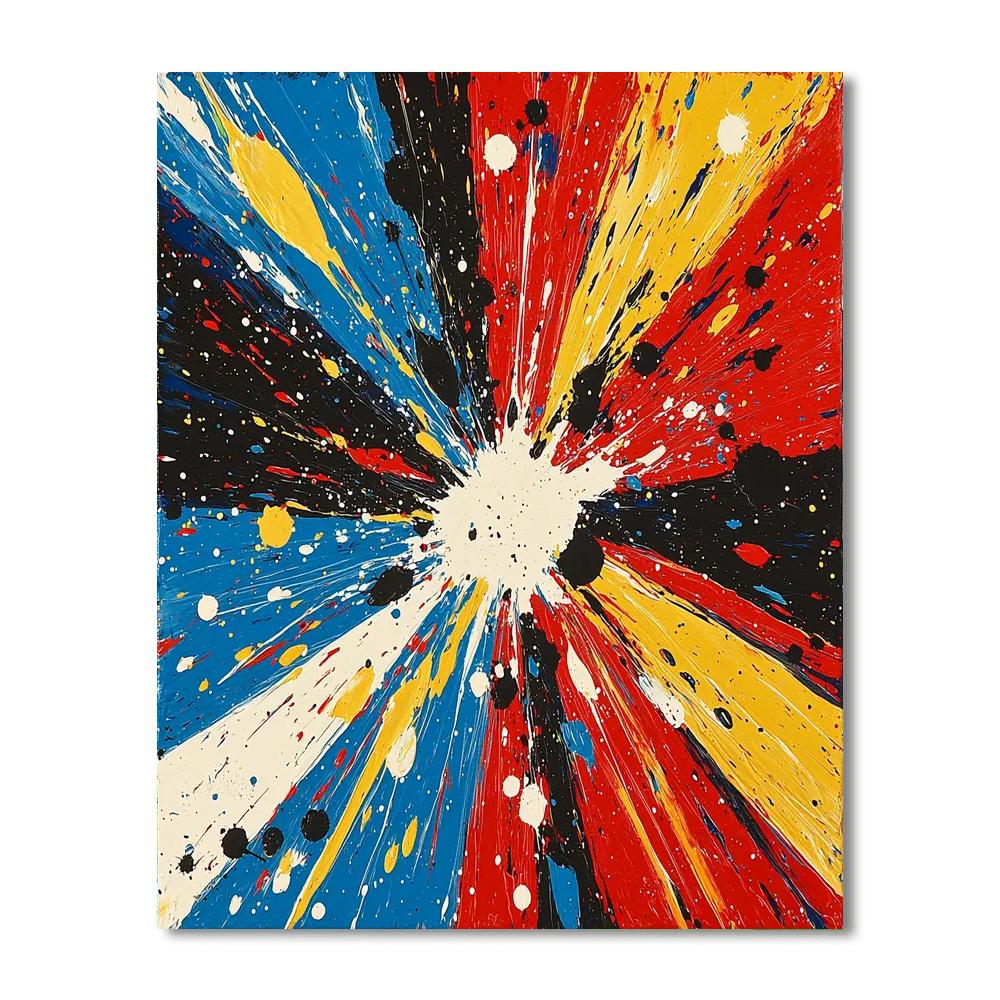 Jackson Pollock Inspired Colorful Abstract Fiesta  Numbered Painting Kits