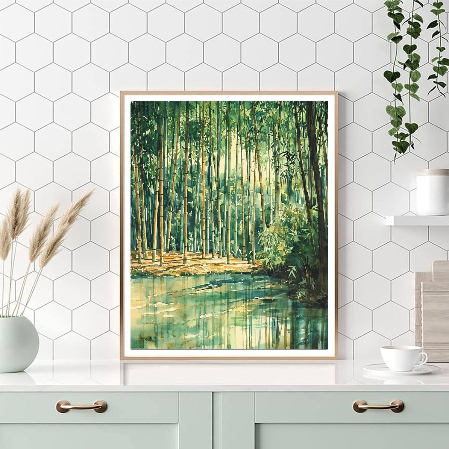 Nandalal Bose Inspired Harmony Of Bamboo Groves  Painting Number Kit