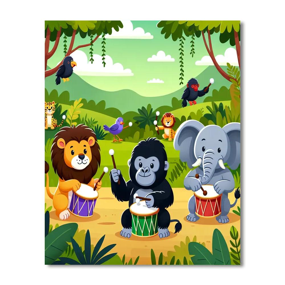 Jungle Drum Celebration DIY Paint By Numbers