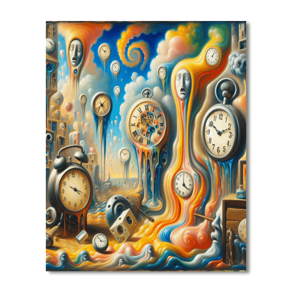 Surreal Dali Inspired Dreamscape Number Painting