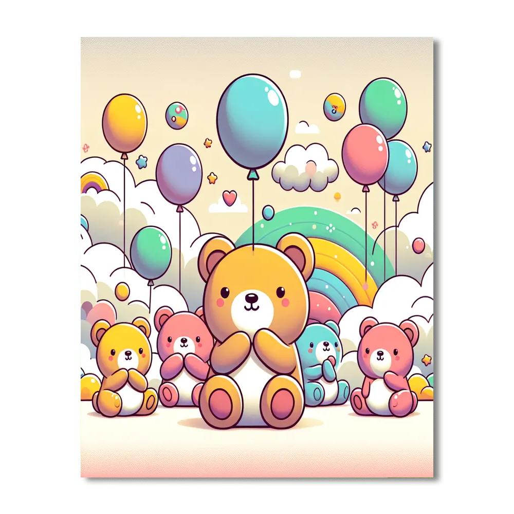 Cuddly Teddy Bear Dreams Numbered Painting Kits